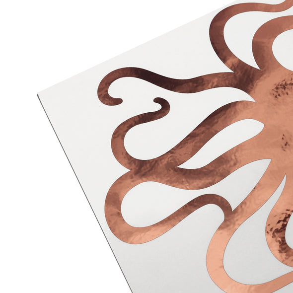 4" Rose Gold Vinyl Octopus Sticker