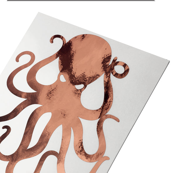 4" Rose Gold Vinyl Octopus Sticker