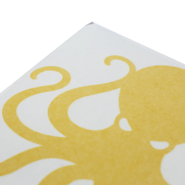 4" Yellow Vinyl Octopus Sticker