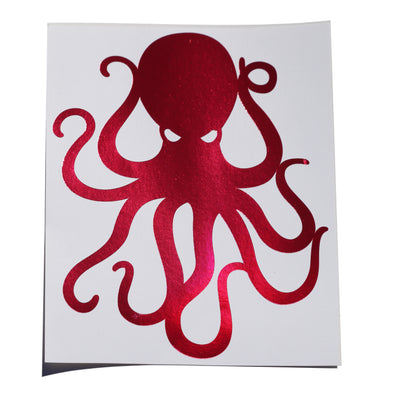 8" Metallic Rose Vinyl Octopus Sticker