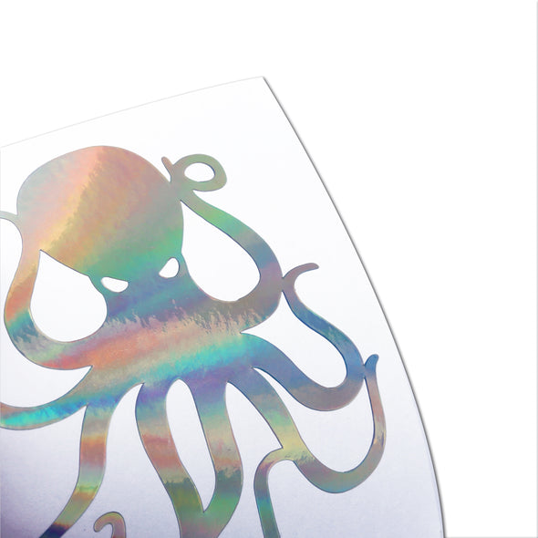 8" Holographic Vinyl Octopus Sticker