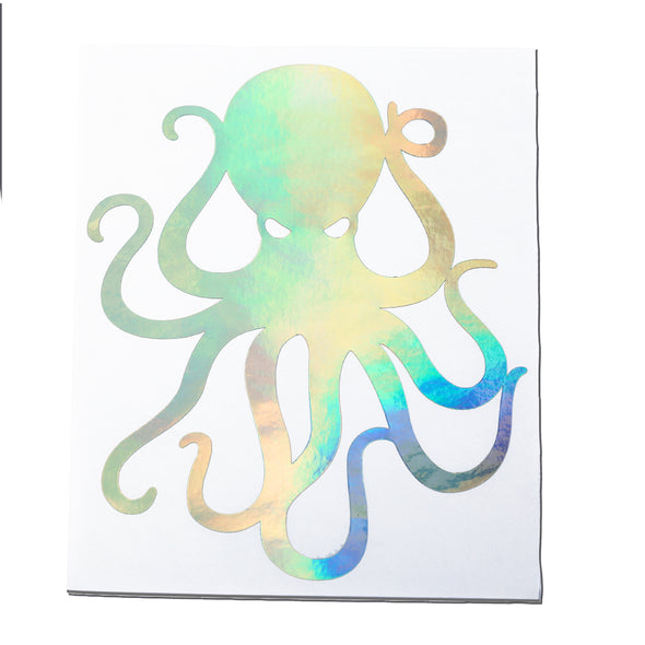 8" Holographic Vinyl Octopus Sticker