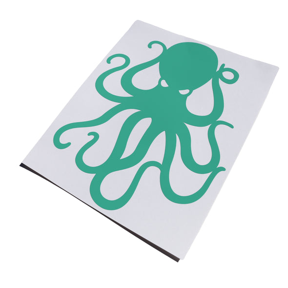 8" Minty Blue Vinyl Octopus Sticker
