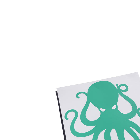 8" Minty Blue Vinyl Octopus Sticker