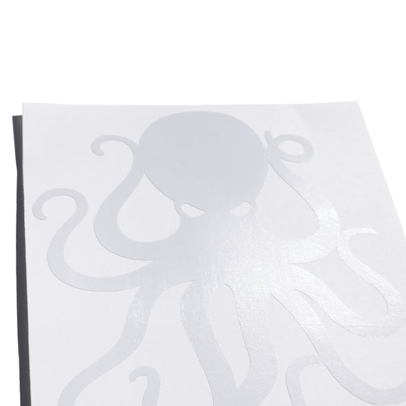 8" White Vinyl Octopus Sticker