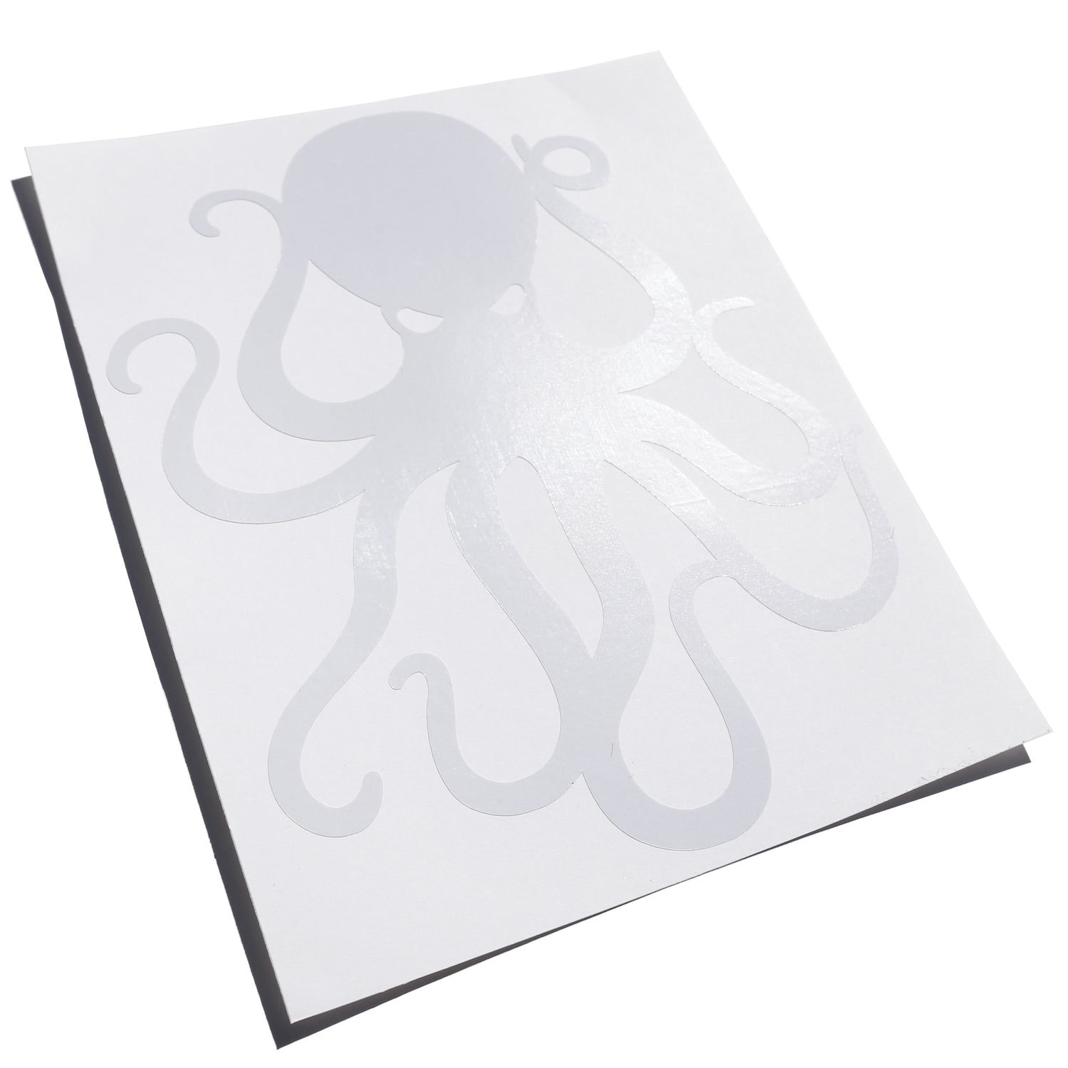 8" White Vinyl Octopus Sticker