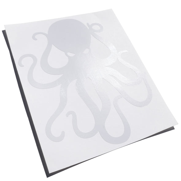 8" White Vinyl Octopus Sticker