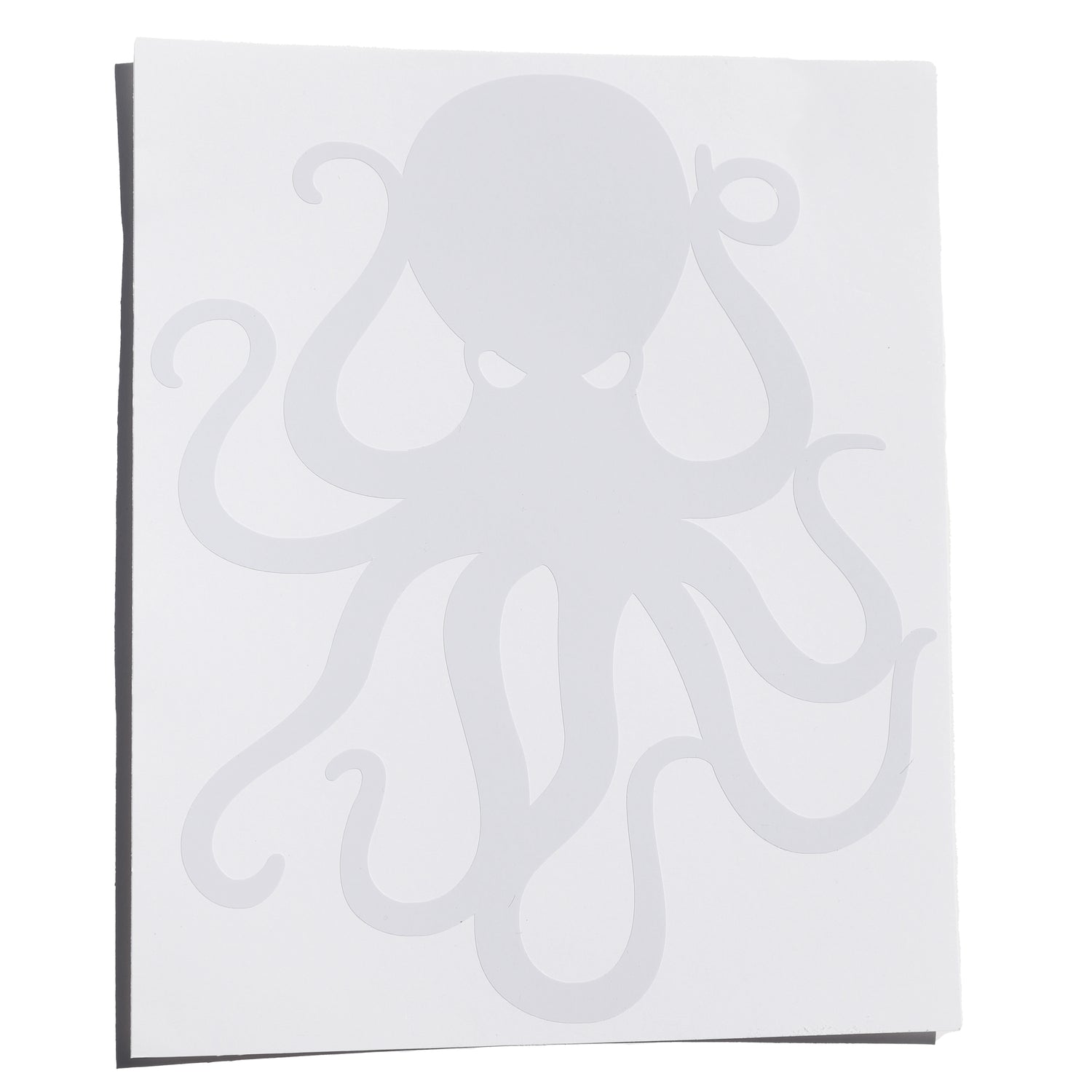 8" White Vinyl Octopus Sticker