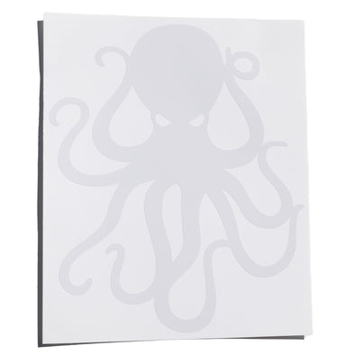 8" White Vinyl Octopus Sticker