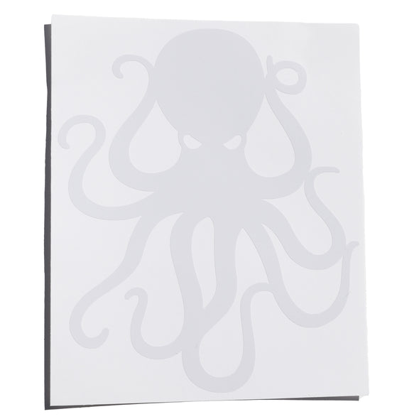 8" White Vinyl Octopus Sticker