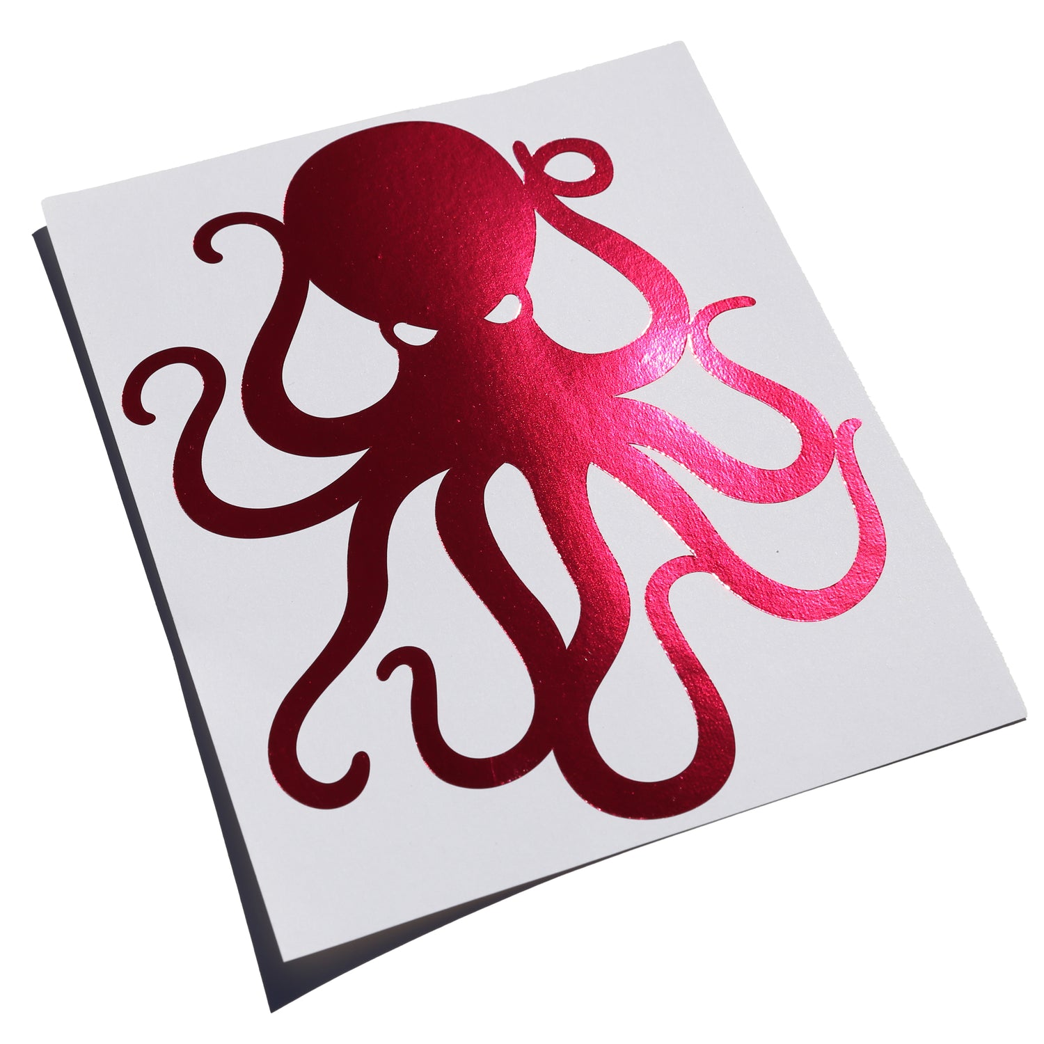 8" Metallic Rose Vinyl Octopus Sticker