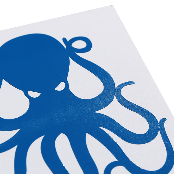 4" Blue Vinyl Octopus Sticker