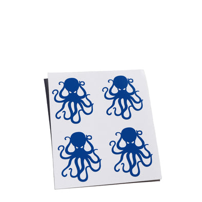 4Pack Blue Vinyl Octopus Sticker