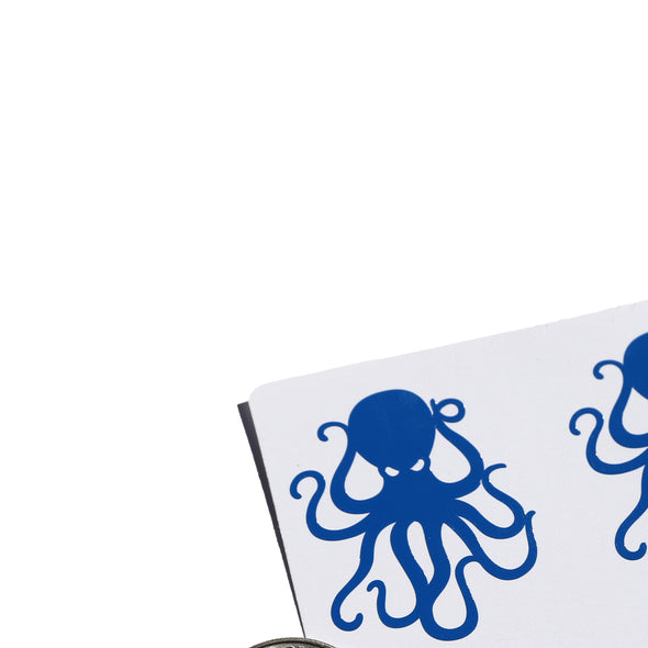 4Pack Blue Vinyl Octopus Sticker