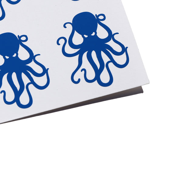 4Pack Blue Vinyl Octopus Sticker