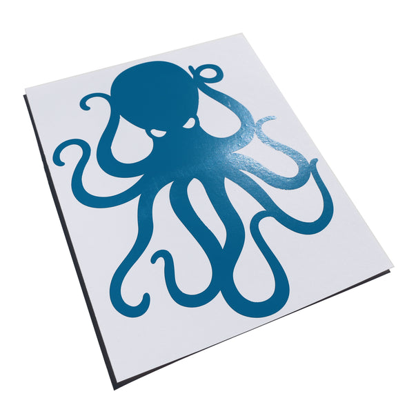 8" Blue Vinyl Octopus Sticker