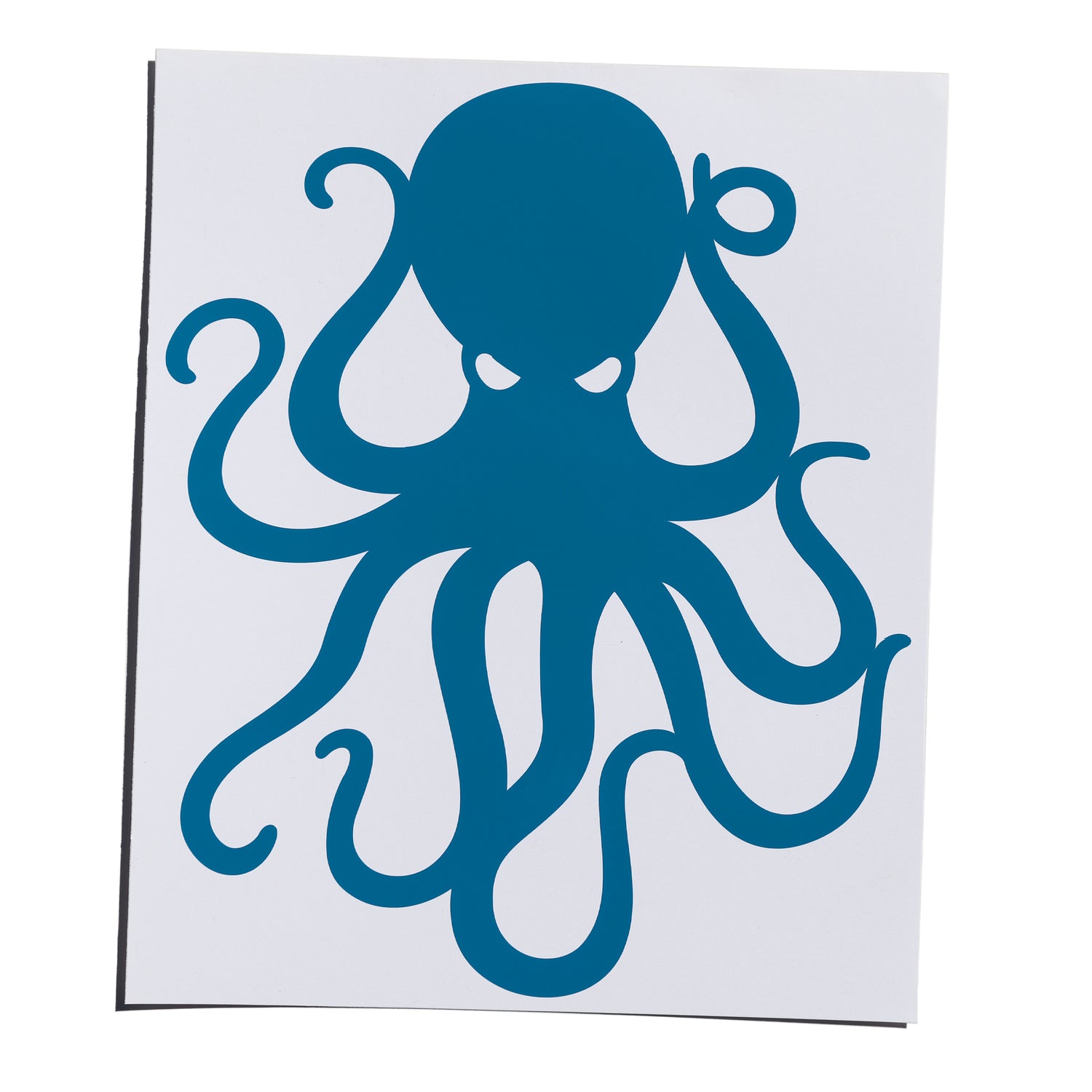 8" Blue Vinyl Octopus Sticker
