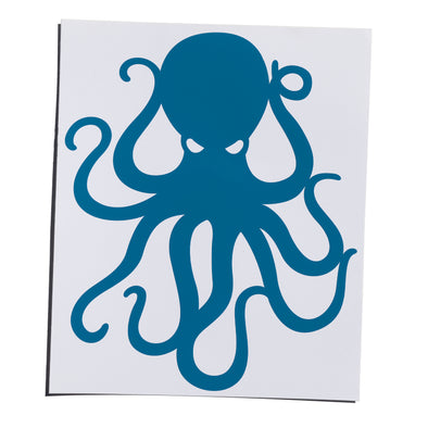 8" Blue Vinyl Octopus Sticker