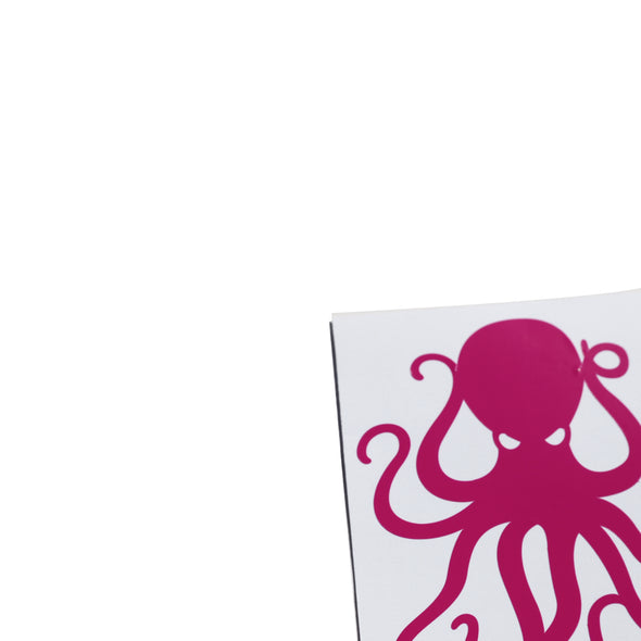 4" Fuchsia Pink Vinyl Octopus Sticker
