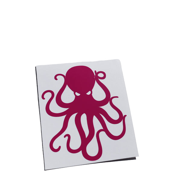 4" Fuchsia Pink Vinyl Octopus Sticker