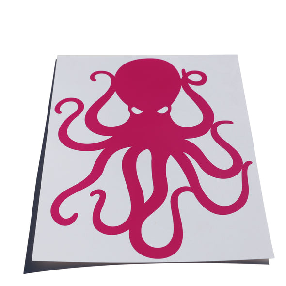 8" Fuchsia Pink Vinyl Octopus Sticker