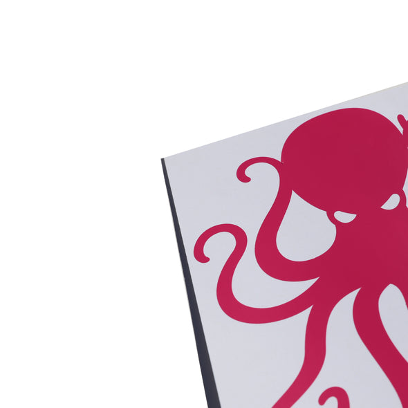 8" Fuchsia Pink Vinyl Octopus Sticker