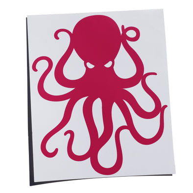 8" Fuchsia Pink Vinyl Octopus Sticker
