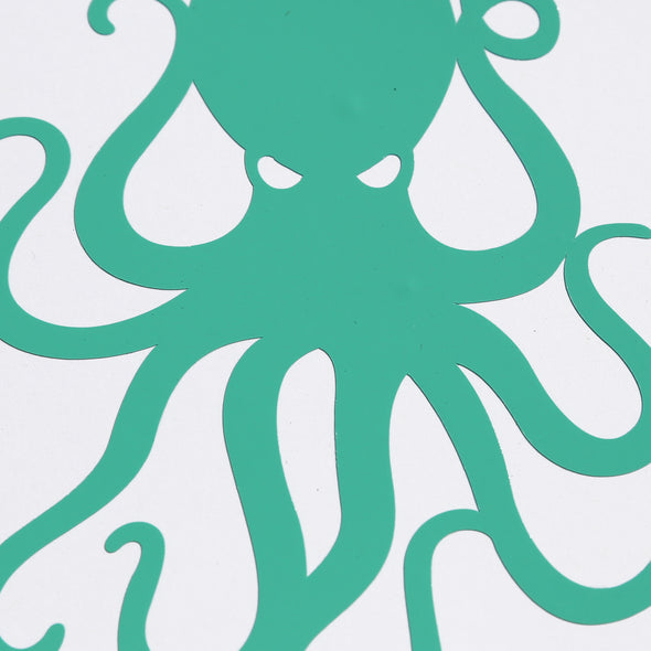 4" Minty Blue Vinyl Octopus Sticker