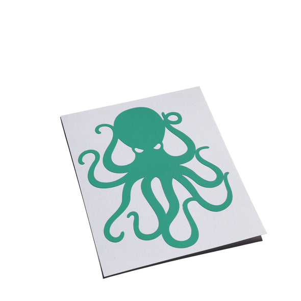 4" Minty Blue Vinyl Octopus Sticker