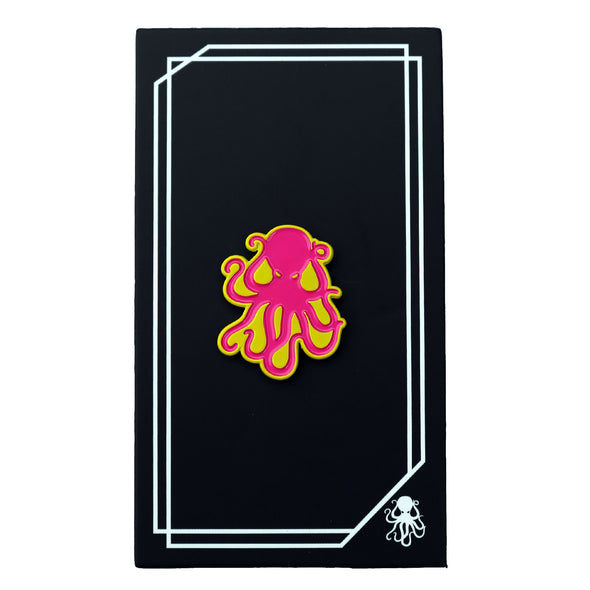 Octopus Enamel Pin - Pink/Yellow