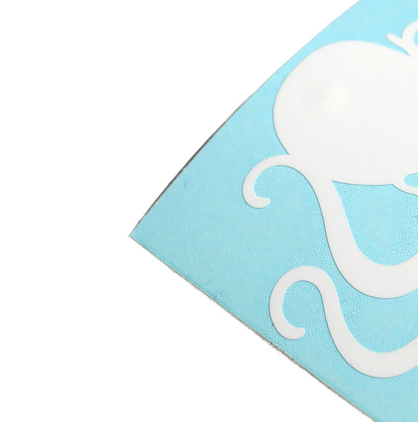 4" White Vinyl Octopus Sticker