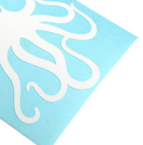 4" White Vinyl Octopus Sticker
