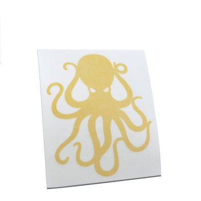 4" Yellow Vinyl Octopus Sticker