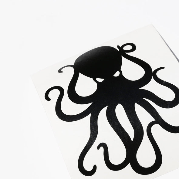 4" Black Vinyl Octopus Sticker