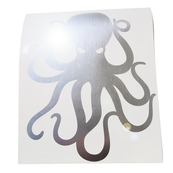 8" Chrome Vinyl Octopus Sticker