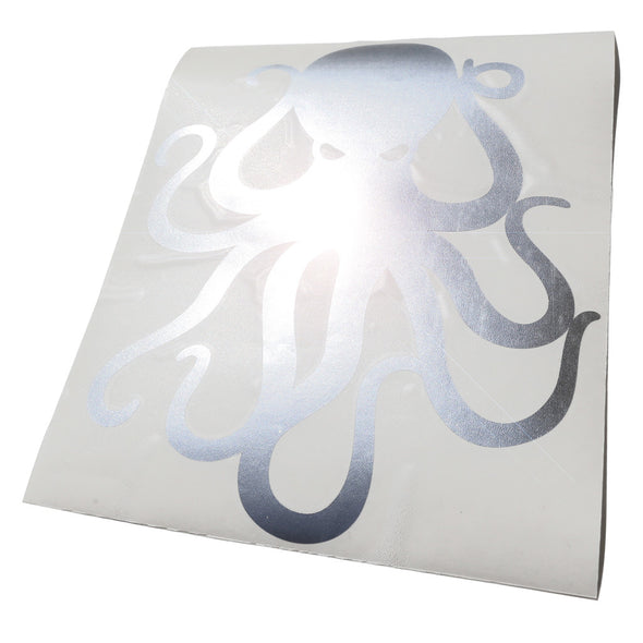 8" Chrome Vinyl Octopus Sticker