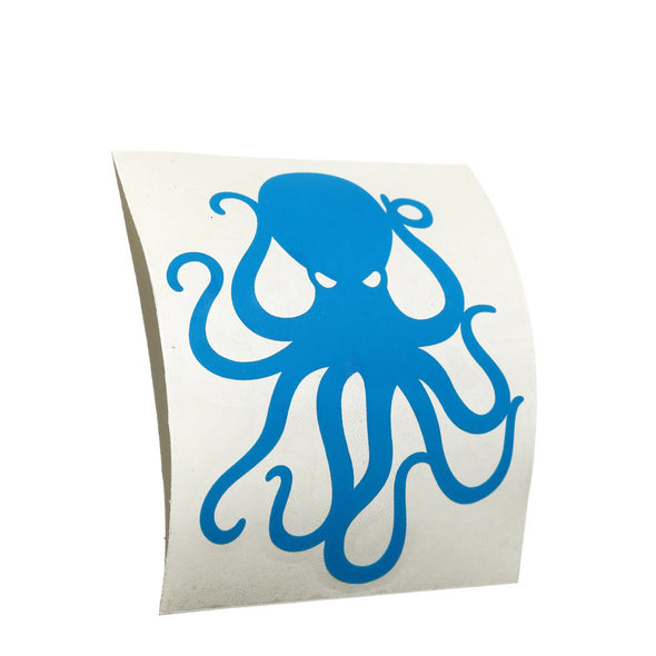 4" Cyan Vinyl Octopus Sticker