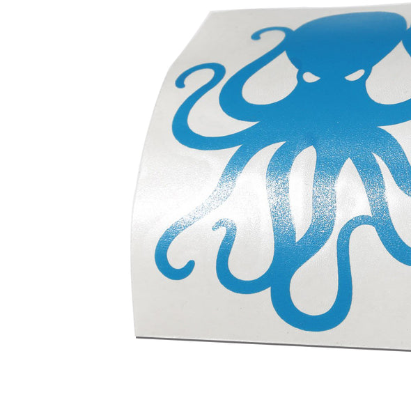 4" Cyan Vinyl Octopus Sticker