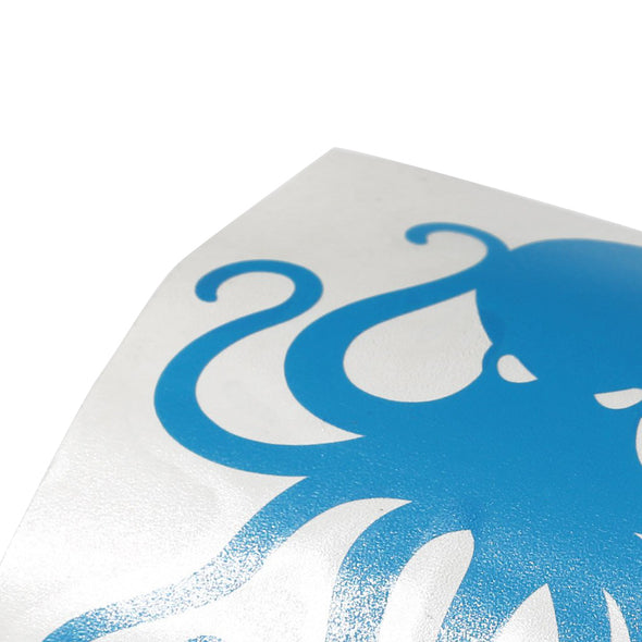4" Cyan Vinyl Octopus Sticker
