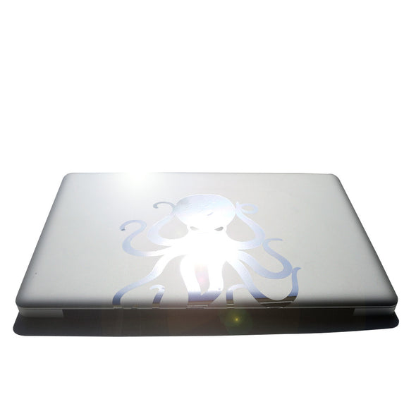 8" Chrome Vinyl Octopus Sticker