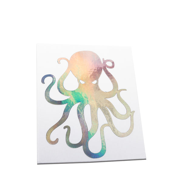 4" Holographic Vinyl Octopus Sticker