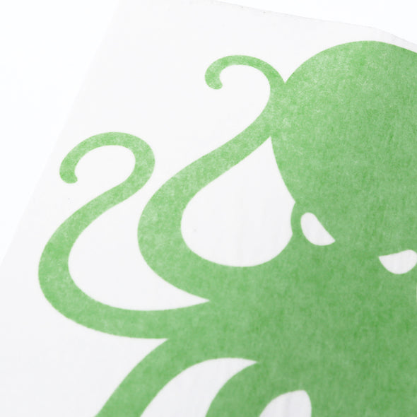 8" Green Vinyl Octopus Sticker