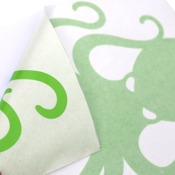 8" Green Vinyl Octopus Sticker