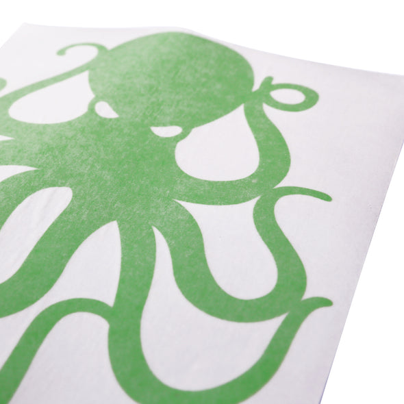 8" Green Vinyl Octopus Sticker