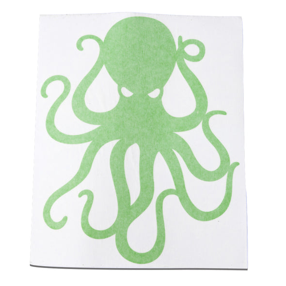 8" Green Vinyl Octopus Sticker