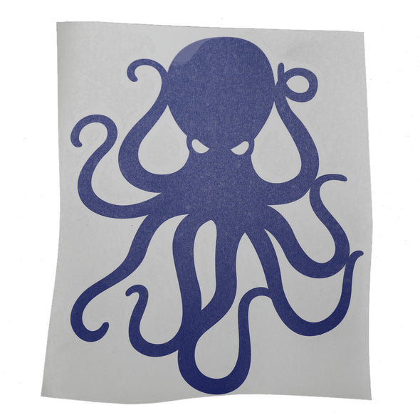 8" Navy Vinyl Octopus Sticker