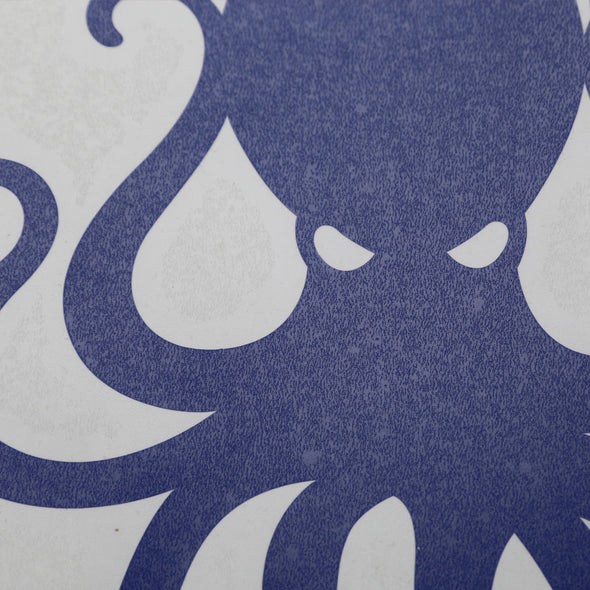 8" Navy Vinyl Octopus Sticker