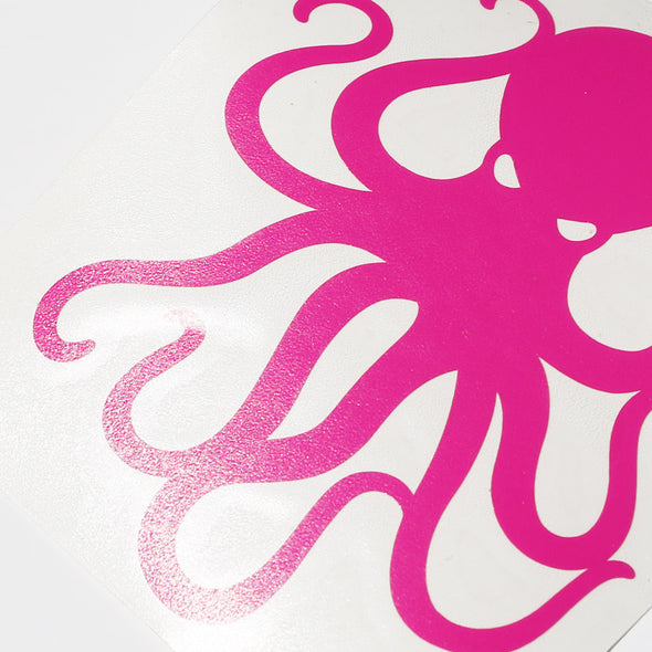 4" Pink Vinyl Octopus Sticker