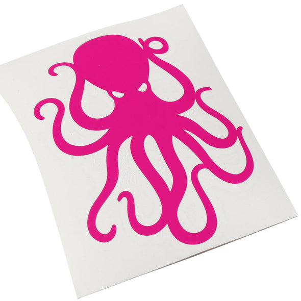 4" Pink Vinyl Octopus Sticker