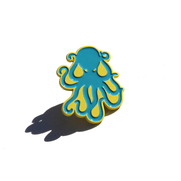 Octopus Enamel Pin - Yellow/Blue
